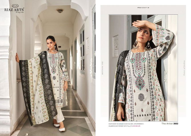 The Artist Vol 2 By Riaz Arts Printed Lawn Karachi Cotton Dress Material Wholesale Shop In Surat
